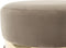 Kruk rond met pluizige stoffen kleding en trendy Franse edelmetalen ring midden in de vloerdecoratie Zimeubel slaapkamer woonkamer kledingkast kleur: taupe
