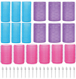 Krulspelden set 18 rollers - 3 maten - Incl. 20 haarklemmen - Haar - Kleef - Rollers - Groot - Heatless Curls - Hair curler - Zonder hitte - Krullers