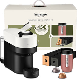 Krups Nespresso Vertuo Pop + 20 capsules + Travel Mug – Koffiecupmachine - Coconut White