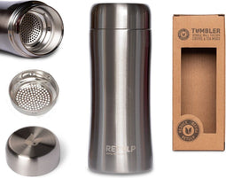 Retulp Tumbler - Thermosbeker - Thermosfles - Zilver - 300 ml - Koffiebeker - Travel Mug - RVS