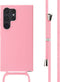 iMoshion Hoesje Geschikt voor Samsung Galaxy S24 Ultra Hoesje Met Koord - iMoshion Siliconen hoesje met koord - Roze