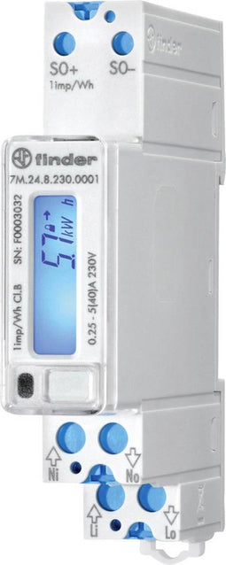 Finder 7M.24.8.230.0001 Bidirectionele kWH-meter (DIN-rail) Digitaal Conform MID: Nee 1 stuk(s)