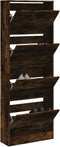 Schoenenkast 60x21x163,5 cm bewerkt hout gerookt eikenkleurig
