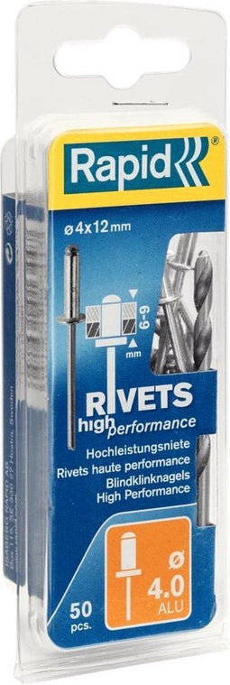 Rapid 5000384 Blindklinknagels incl. boor - Aluminium/Staal - 4x12mm (50st)