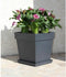 EDA Bloempot Toscane vierkant - kunststof - donkergrijs - L39 x B39 x H39 cm - 38 liter - Bloempotten/plantenpotten