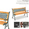 tectake® Gietijzeren Tuinbank - Nostalgisch Ontwerp - Stevig en Waterbestendig - Bruin - 128 x 51 x 73 cm