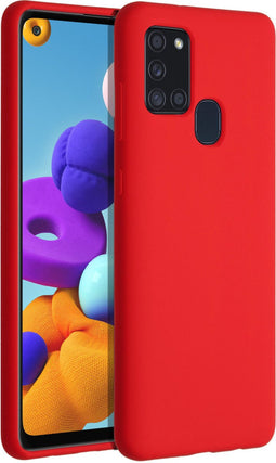 Accezz Samsung Galaxy A21s - Liquid Silicone Backcover - Schokabsorberend - Rood