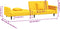 vidaXL - Slaapbank - 2-zits - met - 2 - kussens - fluweel - geel