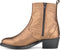 PS Poelman Mustang - Dames Cowboy Enkellaarzen - Metallic leer - Bruin Brons