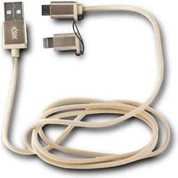 Ksix B0914CUM02 USB-kabel 1 m 2.0 USB A Micro-USB B Goud, Metallic