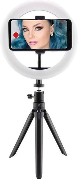 KSIX Live studio LED ring met tripod 14W zwart