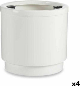Zelfwaterende bloempot Wit Polypropyleen 32 x 30,5 x 32 cm (4 Stuks)