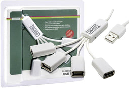 Digitus DA-70216 - USB 2.0-hub 4 poorten - Overspanningsbeveiliging - Wit