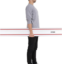 STIER Geleiderail - 1400 mm - Aluminium - Splinterbescherming - Wit/Rood