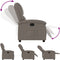 Fauteuil verstelbaar stof taupe