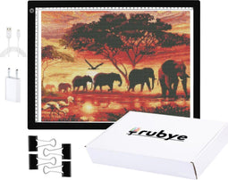 Rubye - Tekenbord - A4 Dimbaar Lightpad met 3 Lichtstanden - Inclusief Meeneem Tas en Clip