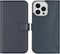 Selencia iPhone 14 Pro Max - Echt Lederen Bookcase - Ruimte voor 3 pasjes - Blauw