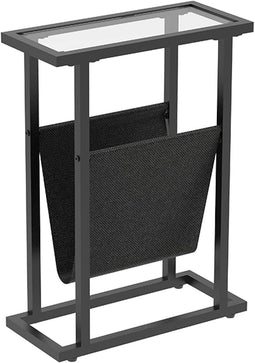 HOOBRO Smalle Bijzettafel - Tijdschriftenvak - 40 x 18 x 55 cm - Zwart