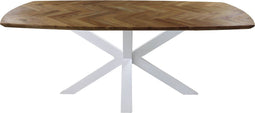 Tafel Fishbone Danish - 260x110x76 - Naturel/wit - Eiken/metaal