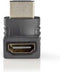 HDMI-Adapter - HDMI Connector - HDMI Female - Verguld - 270° Gehoekt - ABS - Antraciet - 1 Stuks - Window Box