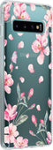 Hoesje Geschikt voor Samsung Galaxy S10 Plus Hoesje Siliconen - Design Backcover siliconen - Meerkleurig / Blossom Watercolor Pink