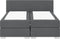 PRESIDENT - Boxspring - Donkergrijs - 160 x 200 cm - Polyester