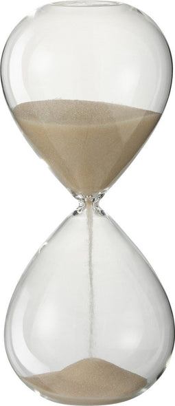 J-Line zandloper - glas/zand - beige - medium