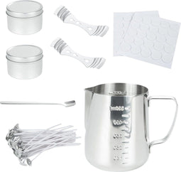 DIY Kaarsenmaker Set - 600ml Kaarsenbeker - Inclusief 50 Lonten en 2 Kaarsglazen