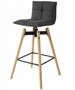 SoBuy FST45-DG - Barkruk - 360 Graden Draaibaar - Donkergrijs - 48 x 48 x 97 cm
