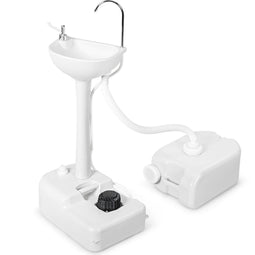 Coast Draagbare Campingwastafel - 17 L Watertank - Handdoekhouder en Zeepdispenser - Wit