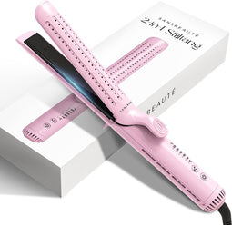 Sansbeauté® 2-in-1 Airflow Stijltang - Stijltang & Krultang - 360° Airflow - ION Technologie - Classic Pink