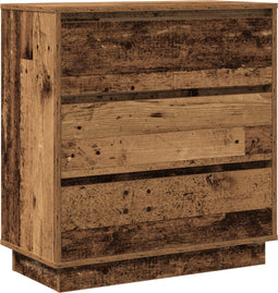 vidaXL - Nachtkastje - met - LED - in - Oude - Hout - 71x34,5x75 - cm