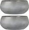 Bloempot schaal lichtgrijs keramiek voor kamerplant/bloemstukje - H14 x D34 cm - Mica Decorations plantenpotten