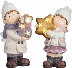 House of Seasons Kerstversiering Kind - 27x17x43 cm - Magnesium - Roze