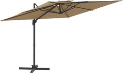 vidaXL - Zweefparasol - met - dubbel - dak - 300x300 - cm - taupe