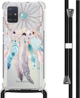 iMoshion Hoesje Geschikt voor Samsung Galaxy A51 Hoesje Met Koord - iMoshion Design Hoesje met Koord - Transparant / Meerkleurig / Dreamcatcher