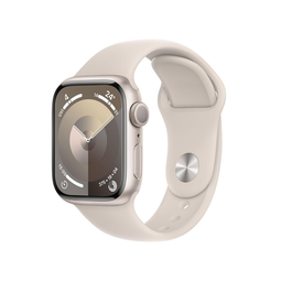 Apple Watch Series 9 - Smartwatch - GPS - 41mm - Aluminium - Sportbandje S/M - Zilver (Beige)