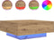 vidaXL - Salontafel - met - LED-Lampen - Artisan - Eik - 80x80x31 - cm