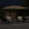 vidaXL - Parasol - met - LED's - en - stalen - paal - 269x269x235 - cm - bruin