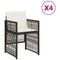 Tuinstoelen 4 st met kussens poly rattan bruin