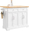 SoBuy FKW71-III-WN - Keukentrolley - Uittrekbare lades en werkblad 115x46/71x92 cm - Wit
