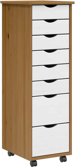vidaXL - Ladekast - MOSS - verrijdbaar - massief - grenenhout - honingbruin