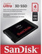 SanDisk Ultra 3D - SSD 4TB - Leessnelheid 560 MB/s - SATA-600