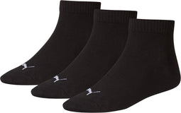 Puma Unisex Quarter Plain Enkelsokken - 3-Pack - Maat 35-38 - Zwart (3 paar)