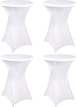 Saaf Statafelrok set - 4 stuks - ∅80-85 x 110cm - Statafelhoes - Wasbaar en Elastisch - Wit