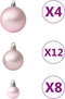 vidaXL - 100-delige - Kerstballenset - roze