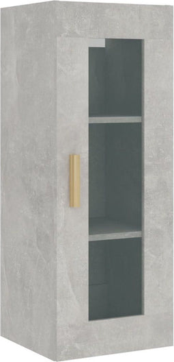 vidaXL - Wandkast - 34,5x34x90 - cm - betongrijs