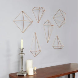 Umbra set van 6 wanddecoraties Prisma metaal - Kleur - Koper