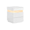 SoBuy Nachtkastje - 3 laden - LED-verlichting - Wit 41 x 40 x 52 cm