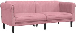 vidaXL - Driezitsbank - fluweel - roze